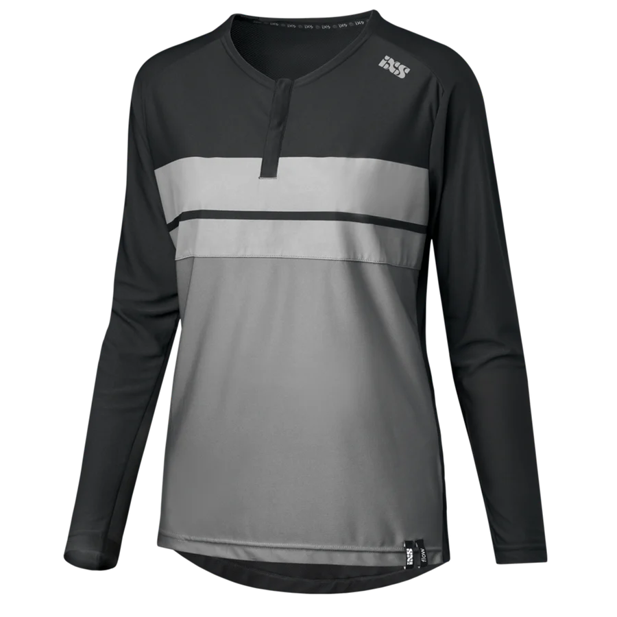 Damen Flow Lite 1.0 Henley - schwarz-graphit