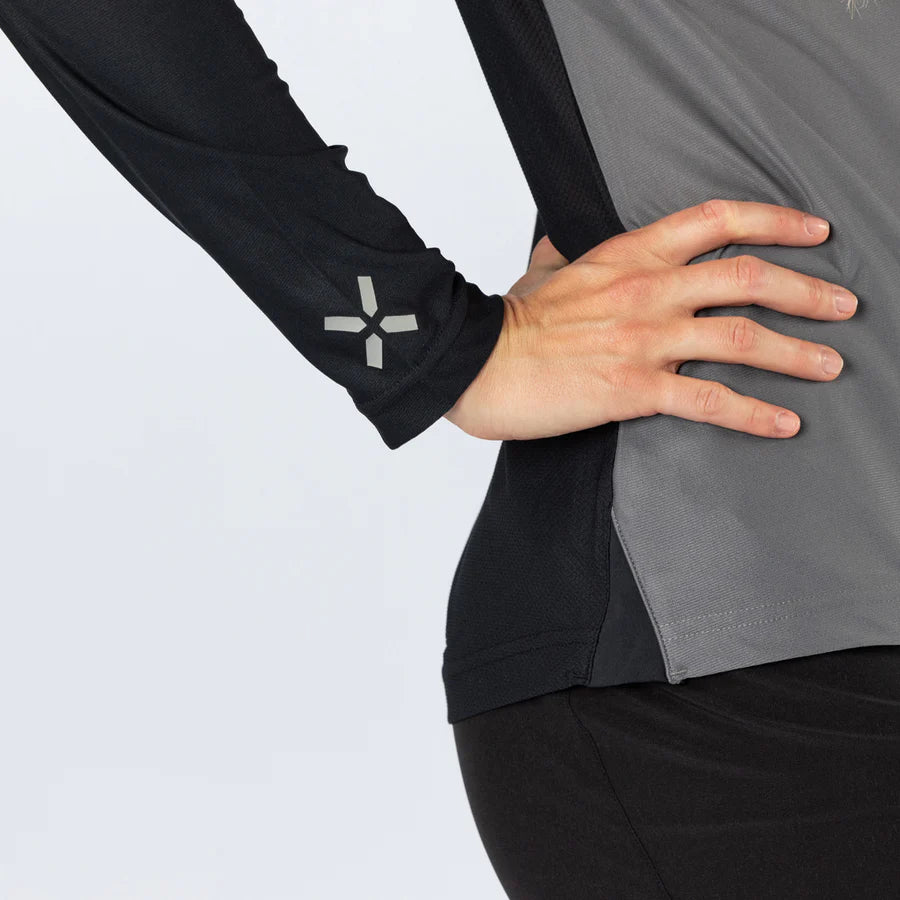 Damen Flow Lite 1.0 Henley - schwarz-graphit