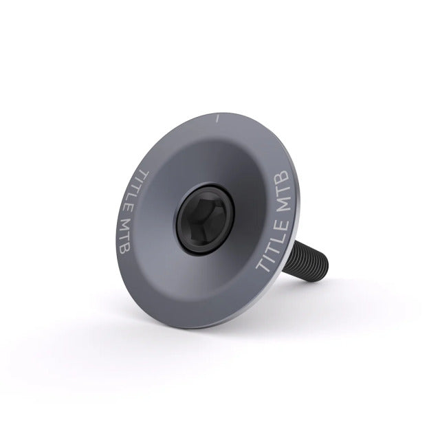 Top Cap und Gabelschraube - grau