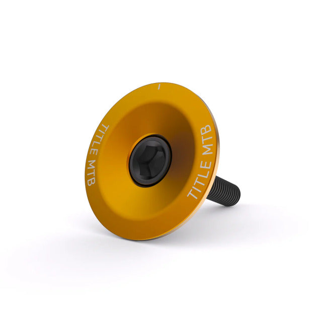 Top Cap und Gabelschraube - gold Title MTB