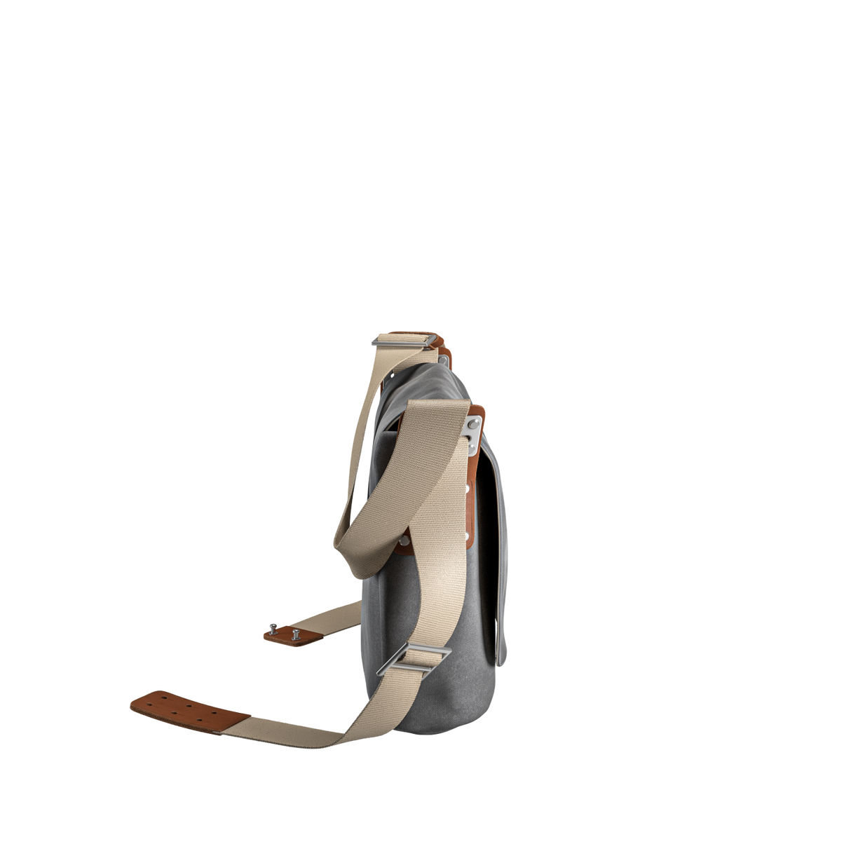 Paddington Cotton Canvas Shoulder Bag - grey