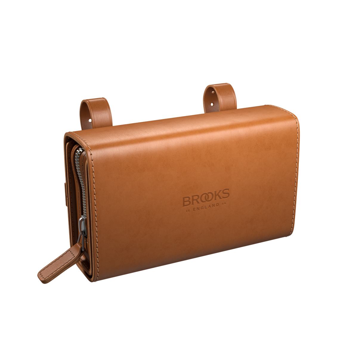 D-Shape Leather Saddle Bag - honey