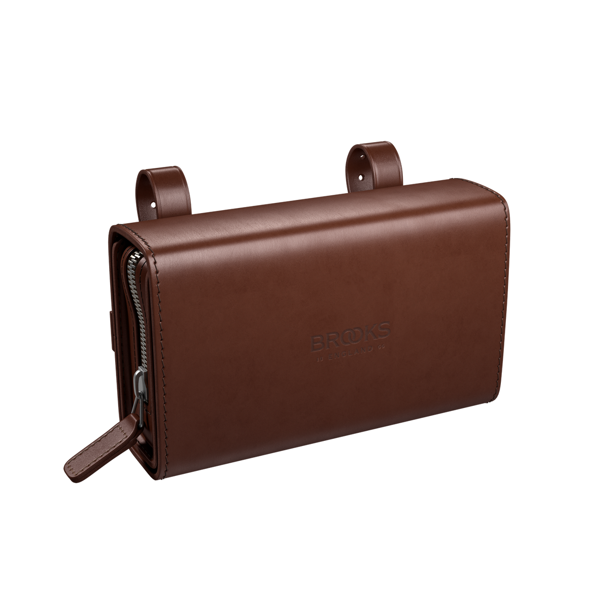 D-Shape Leather Saddle Bag - brown