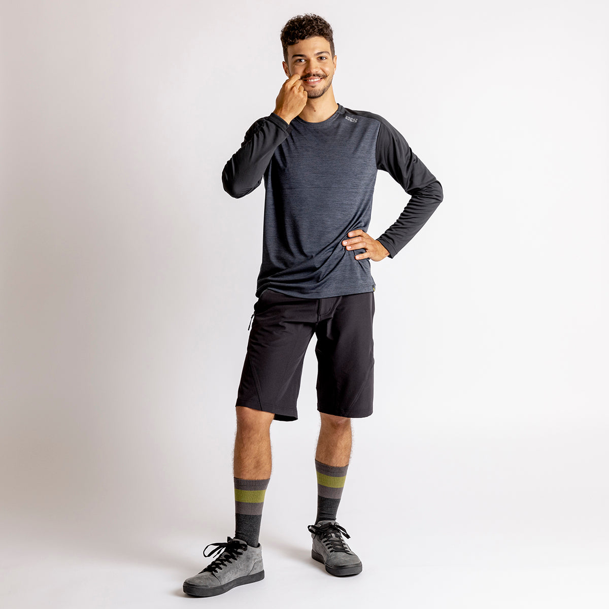Flow X Long Sleeve Jersey - Anthracite-Black iXS