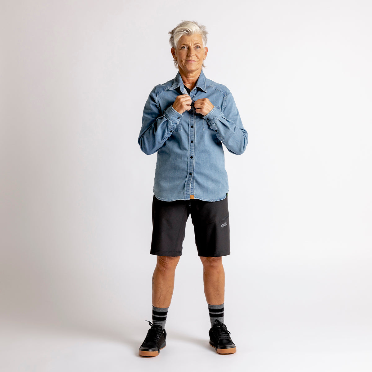 Carve Digger Organic Denim Women Shirt - Washed Blue iXS