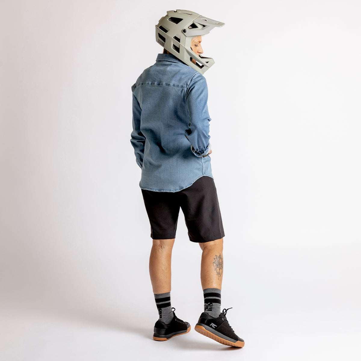 Carve Digger Organic Denim Women Shirt - Washed Blue iXS