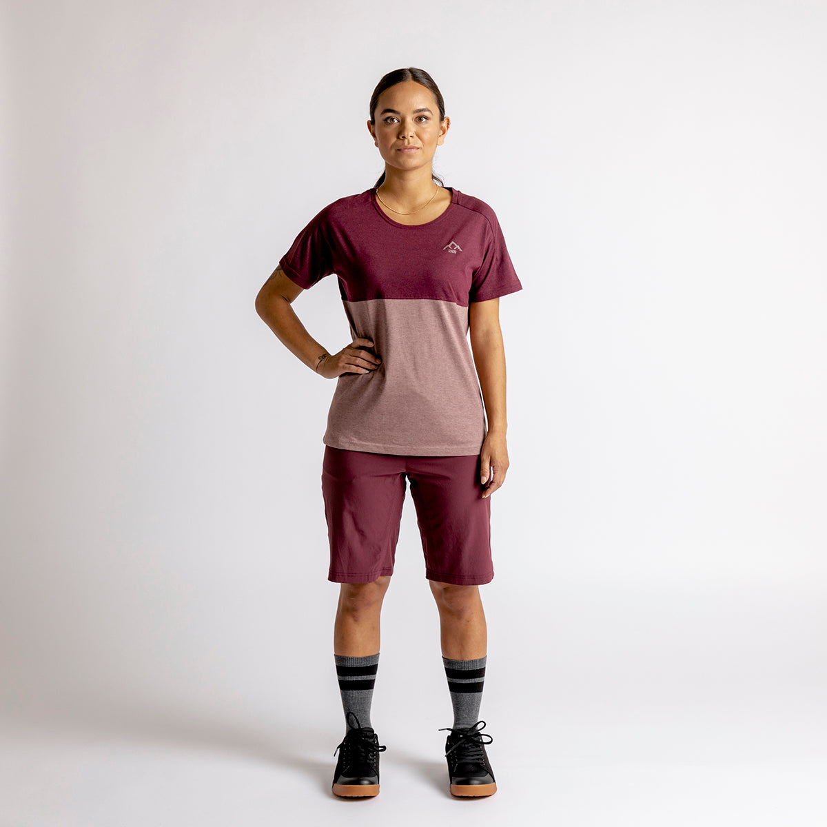 Flow Women Mountain Tech Tee Short Sleeve - Taupe / Raisin iXS