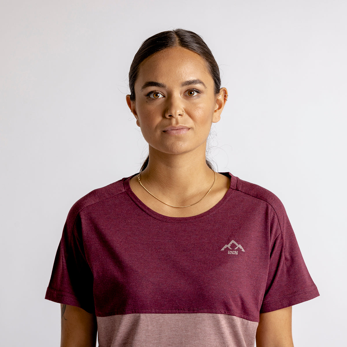 Flow Women Mountain Tech Tee Short Sleeve - Taupe / Raisin iXS