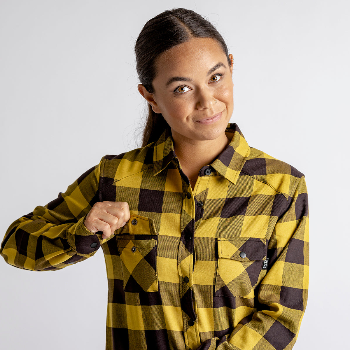 Carve Digger Womens Shirt - Acacia / Black iXS