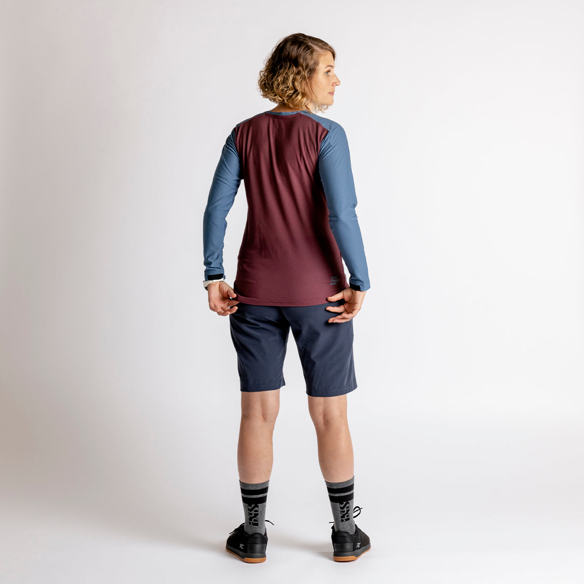 Flow XTG Women's Long Sleeve Henley - Raisin / Marine iXS