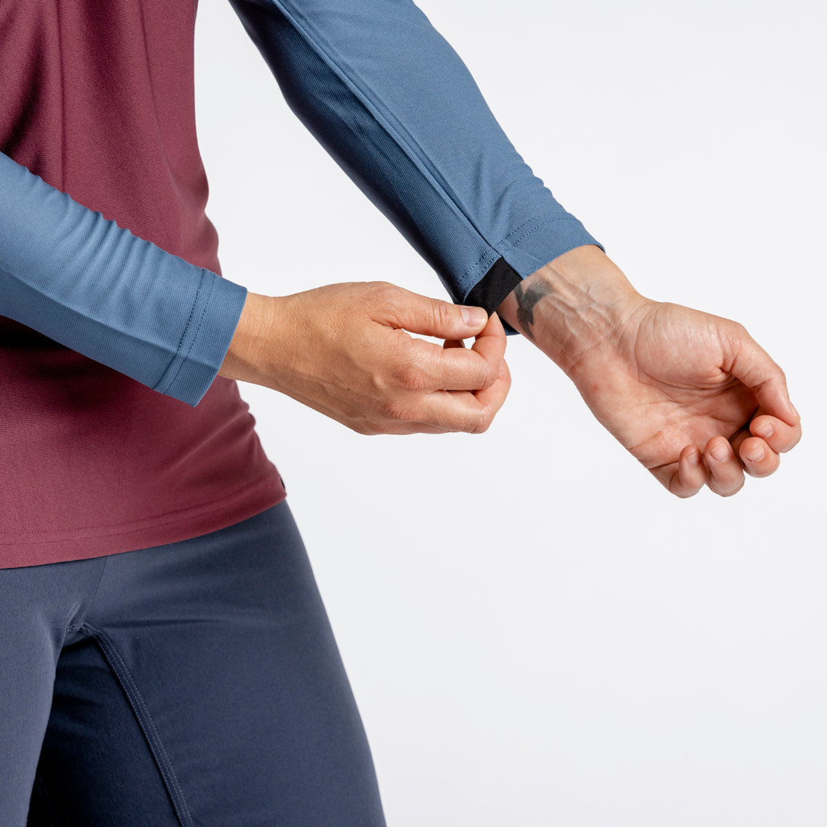 Flow XTG Women's Long Sleeve Henley - Raisin / Marine iXS