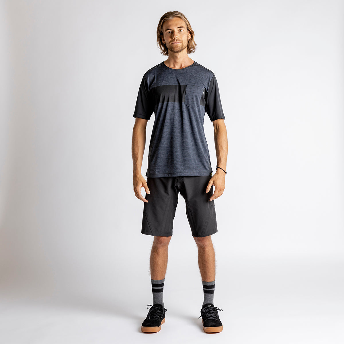 Flow X Short Sleeve Jersey - Black-Solid Black iXS