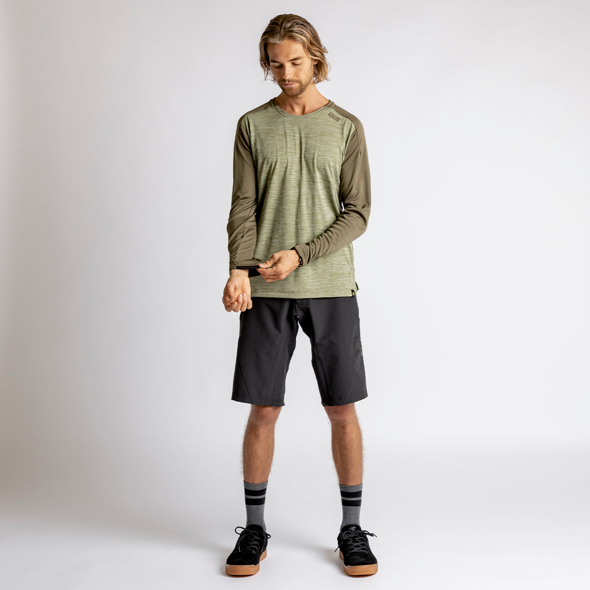 Flow X Long Sleeve Jersey - Olive-Dark Olive iXS