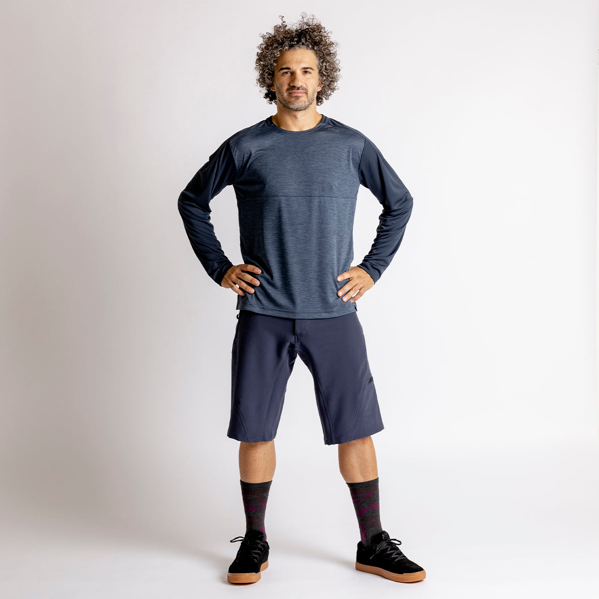 Flow X Long Sleeve Jersey - Storm-Marine iXS
