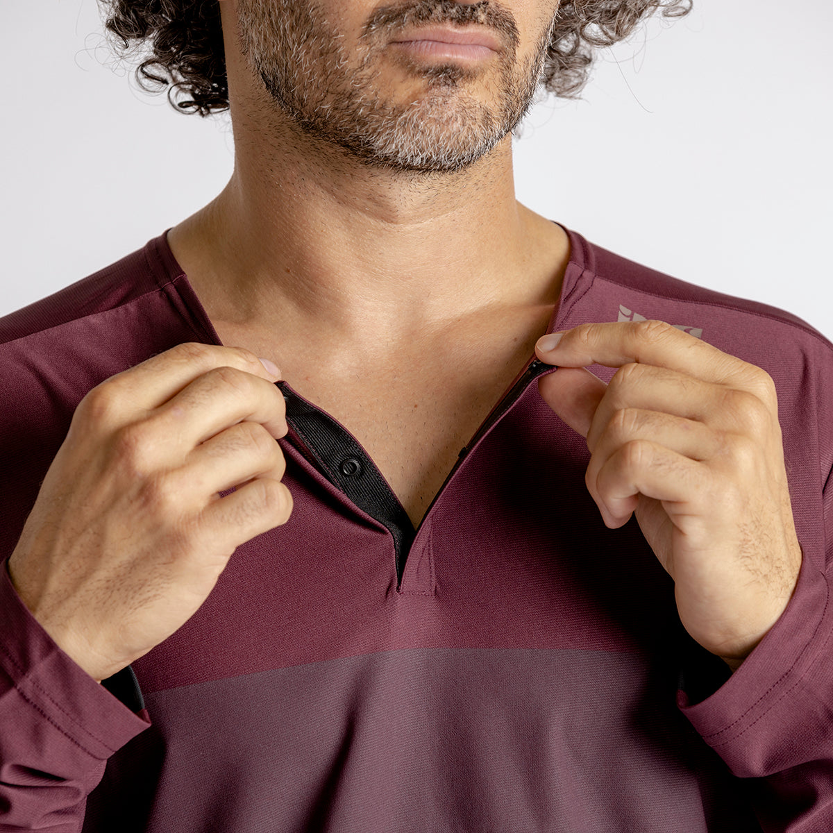 Flow XTG Long Sleeve Henley - Graphite/Raisin iXS