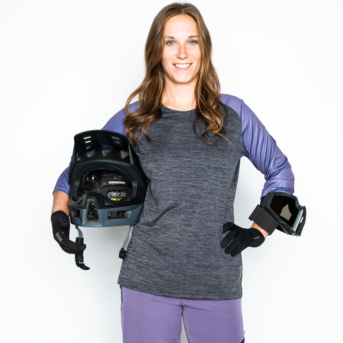 Carve X 3/4 Damen Trikot - Graphit/Lila iXS