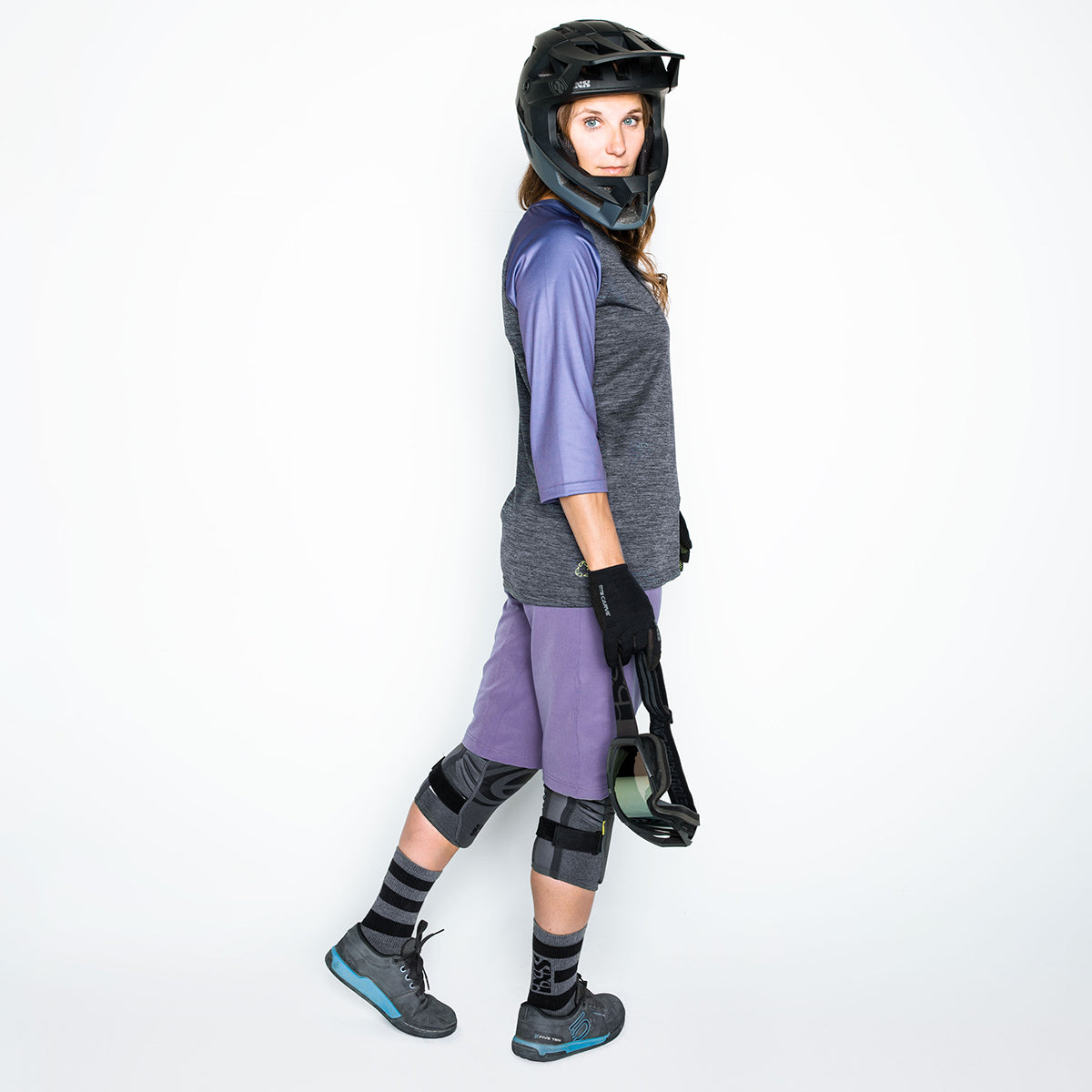 Carve X 3/4 Damen Trikot - Graphit/Lila iXS