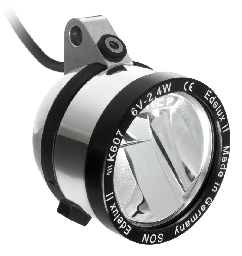 Edelux II-hängend-LED-Scheinwerfer für Nabendynamos silber poliert