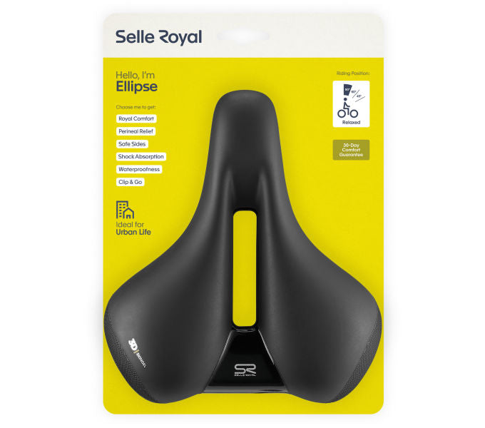 Ellipse Urban Relaxed Fahrradsattel - schwarz