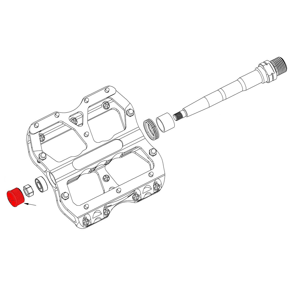 Axle End Cap für Escape Pedale