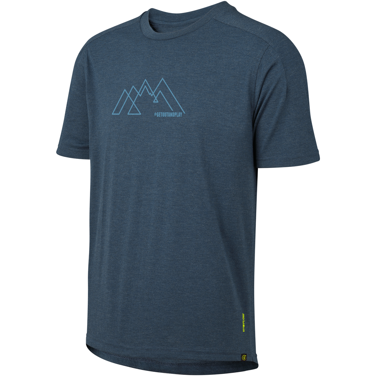 Flow Tech T-Shirt Mountainlogo - Blau iXS