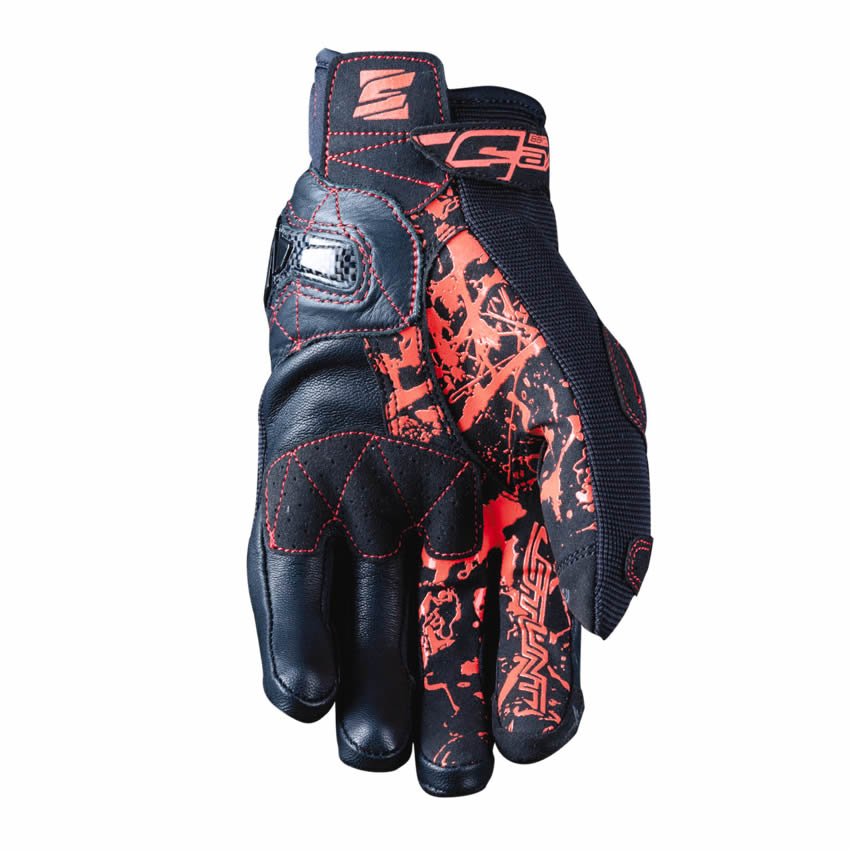 Handschuhe Stunt Evo - schwarz-rot v2