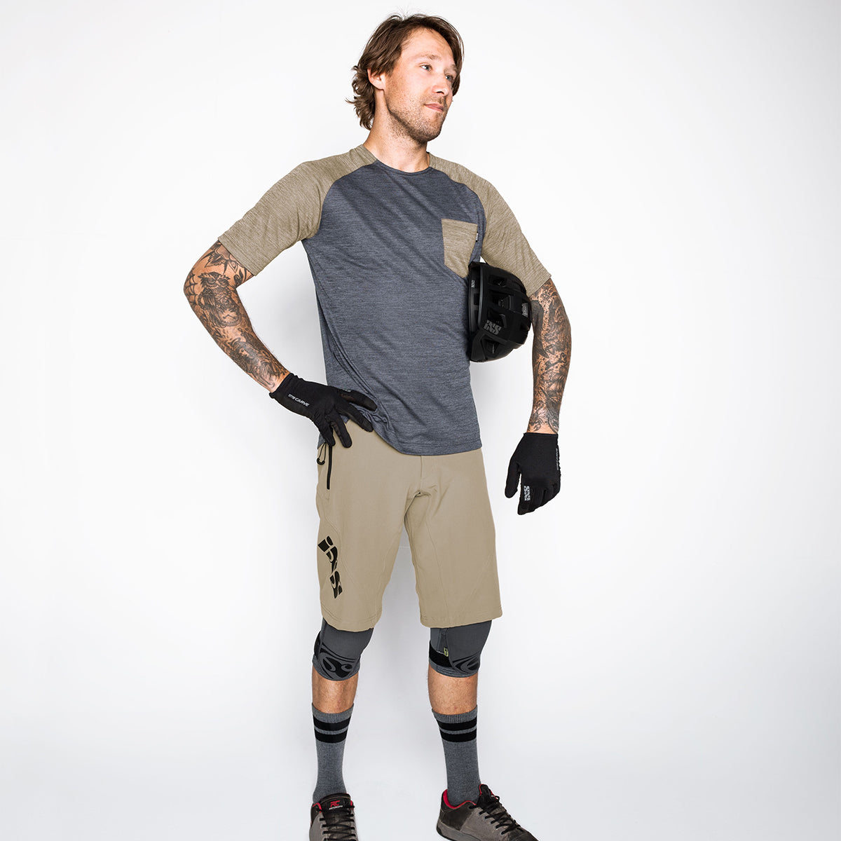 Flow X Kurzarm Trikot - Graphit/Khaki iXS