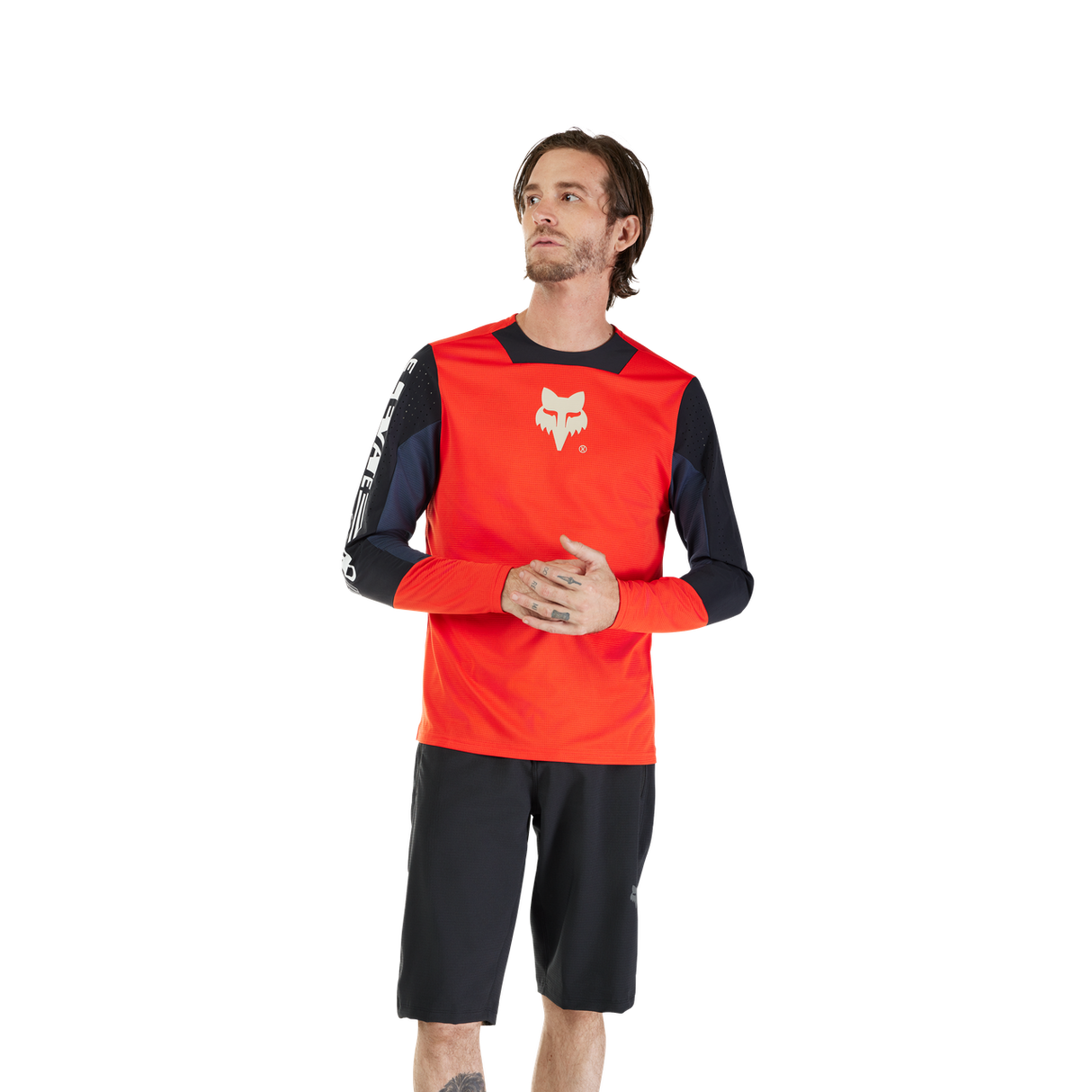 Defend Long Sleeve Jersey Elevated - Flo Red