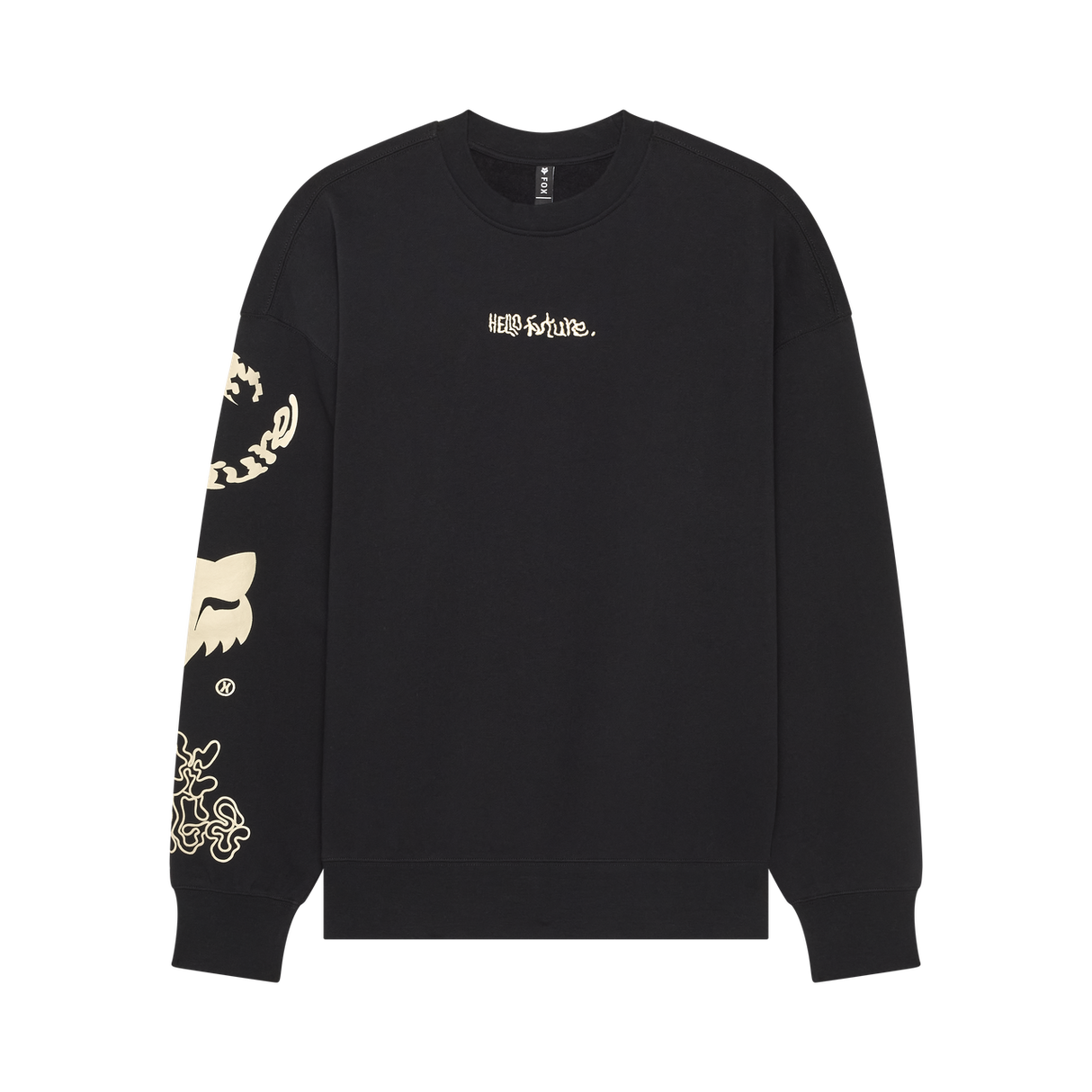 Hello Future Oversized Fleece Crew - Black