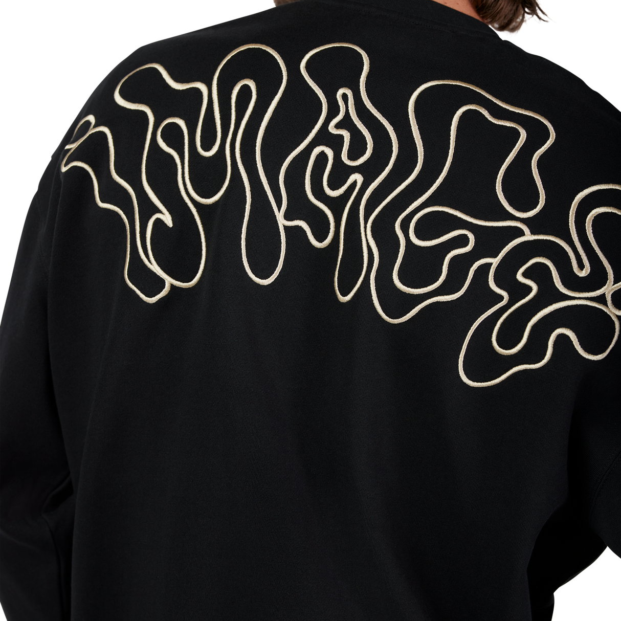 Hello Future Oversized Fleece Crew - Black