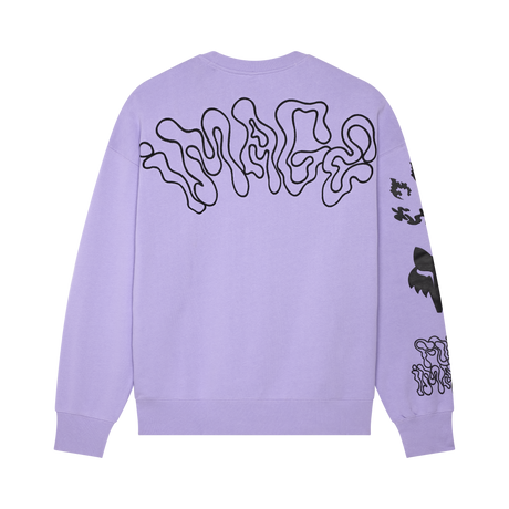 Hello Future Oversized Fleece Crew - Lilac