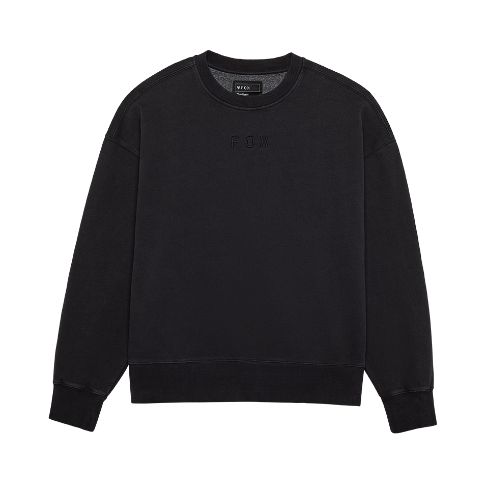 Wordmark Oversized Fleece Crew - Black