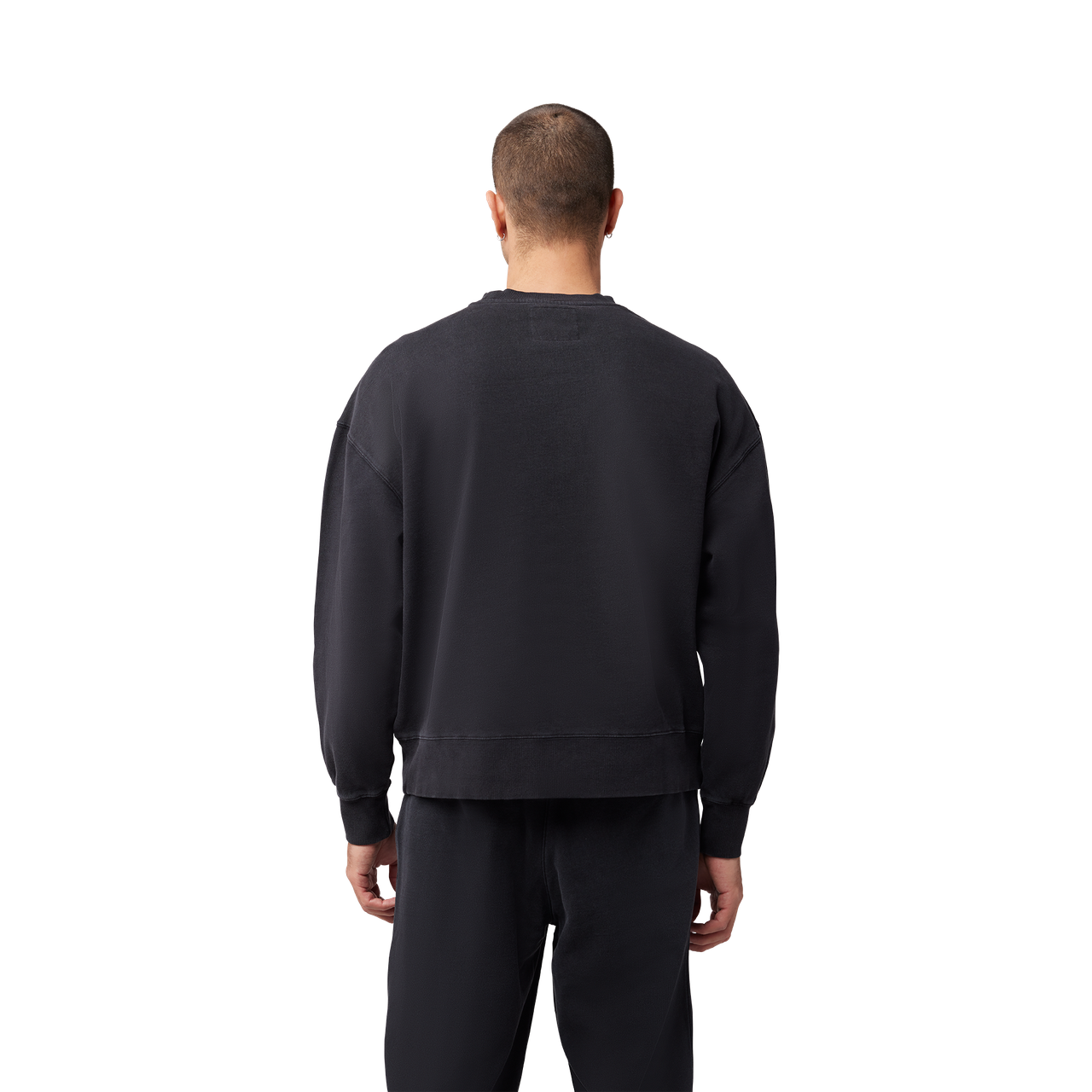 Wordmark Oversized Fleece Crew - Black