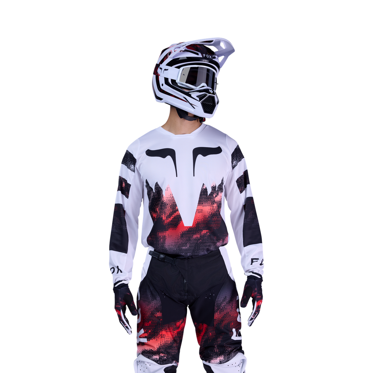 180 Kairos Jersey - White/Fluorescent Red Fox Racing