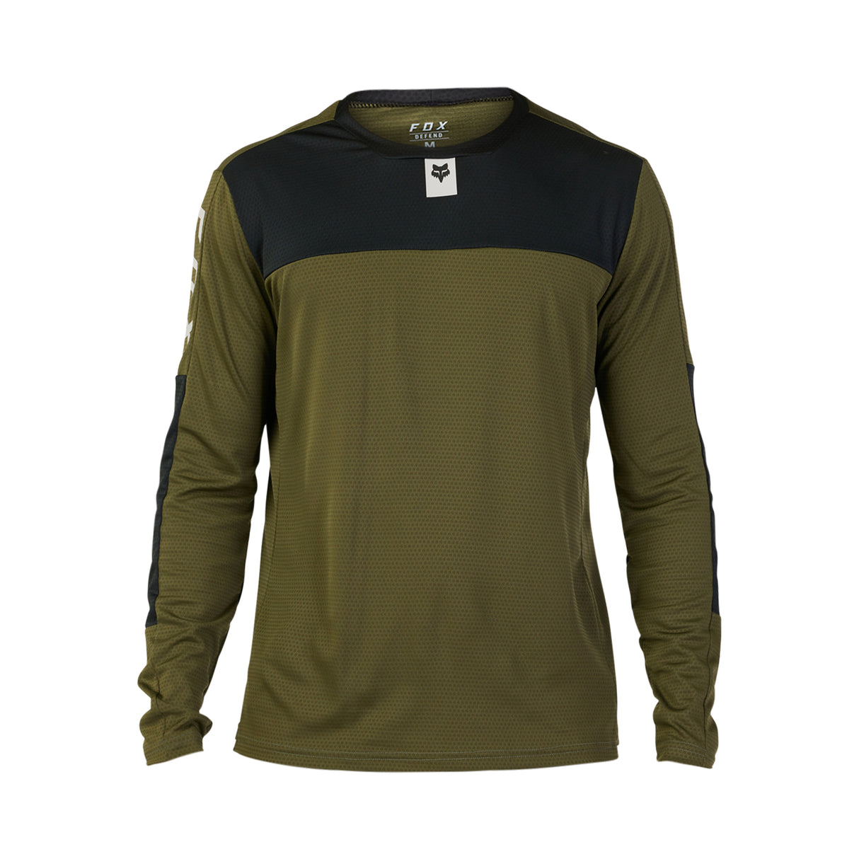 Defend Long-Sleeve Jersey Fox Head - Olive Green