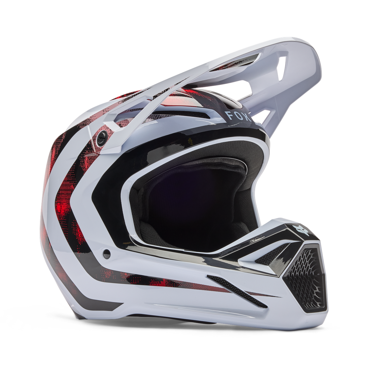 V1 Kairos Fullface Helm - White/Fluorescent Red