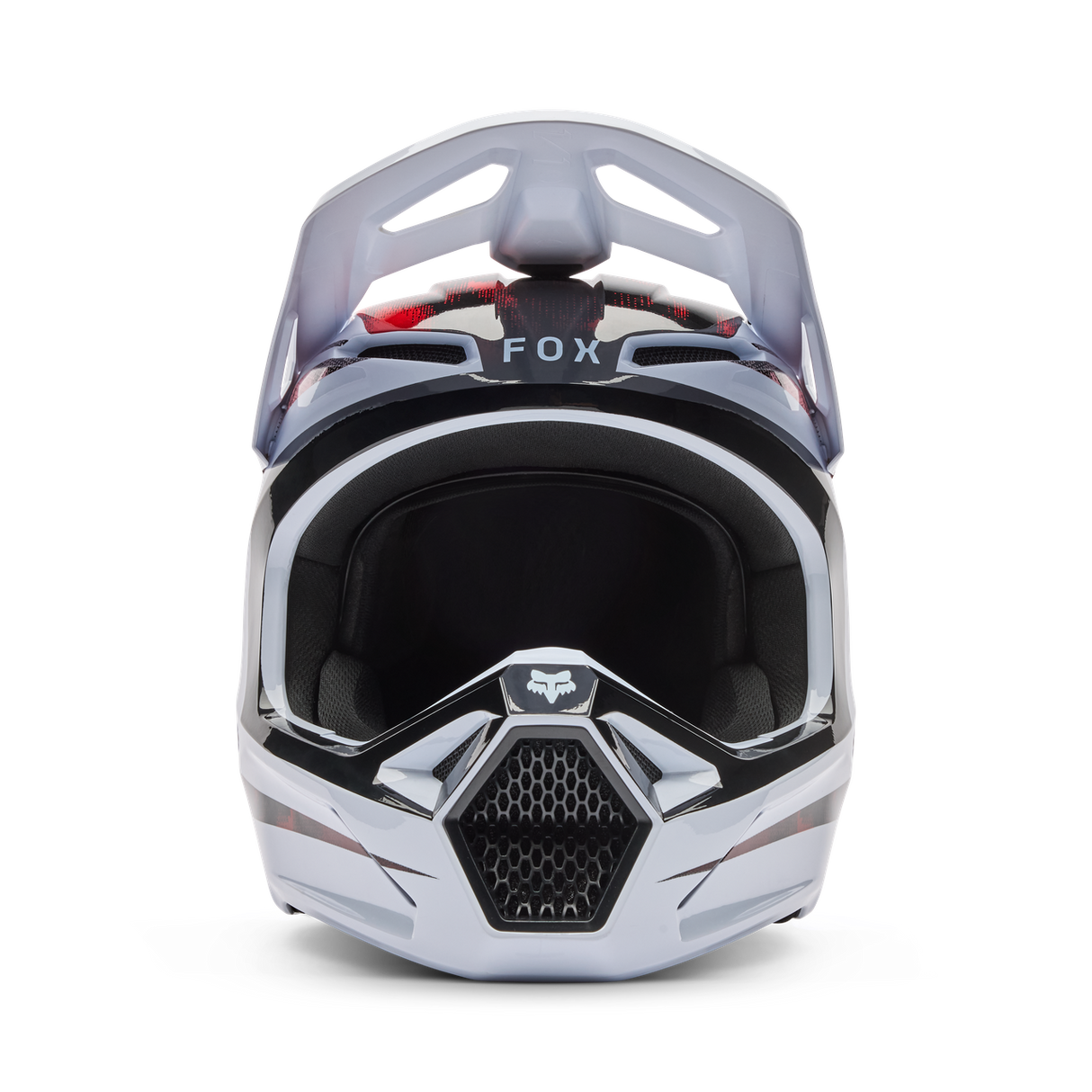 V1 Kairos Fullface Helm - White/Fluorescent Red
