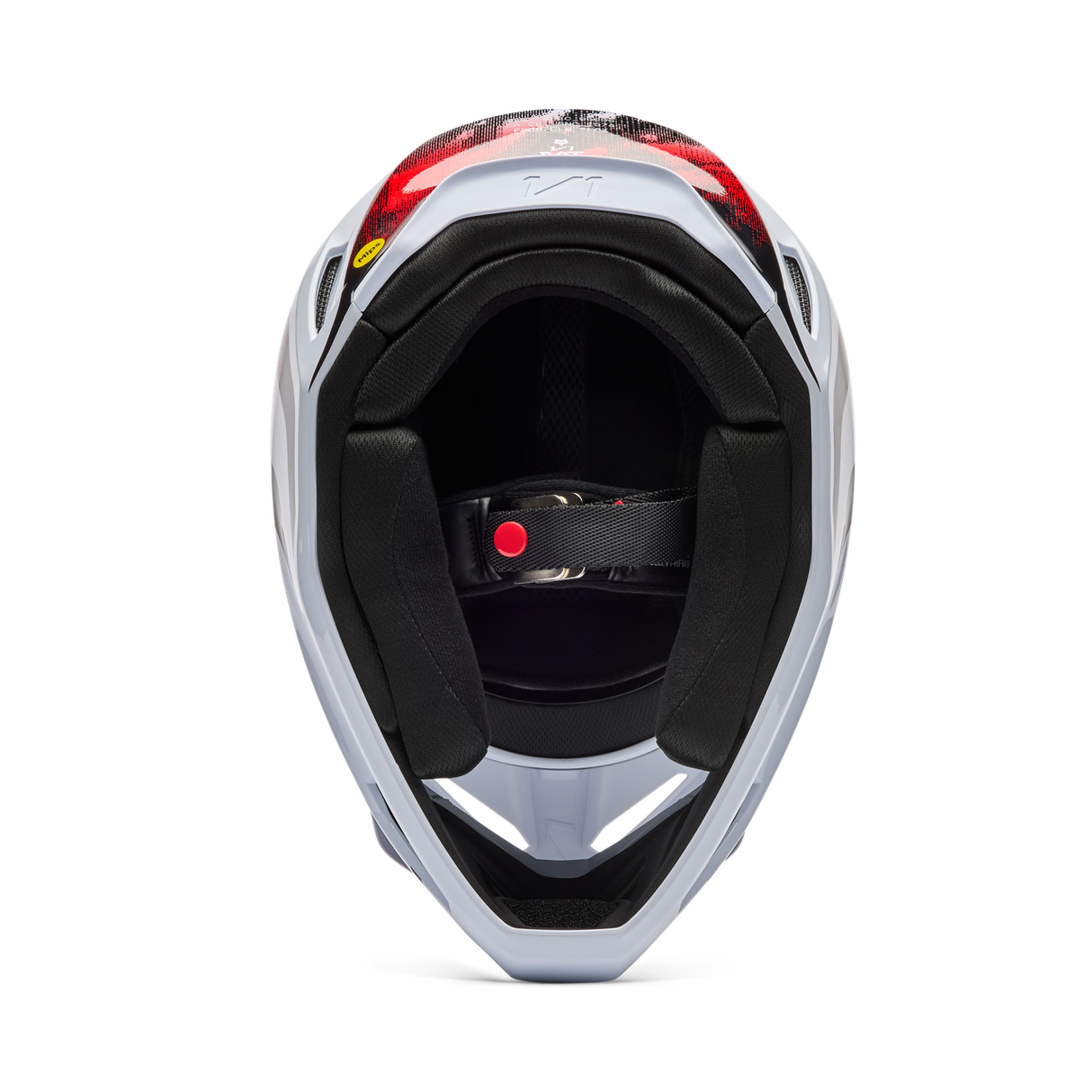 V1 Kairos Fullface Helm - White/Fluorescent Red