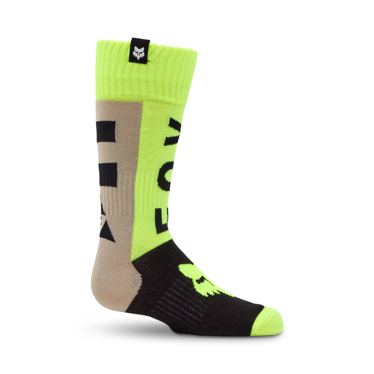 Youth 180 Collect Socke - Grey/Yellow Fox Racing