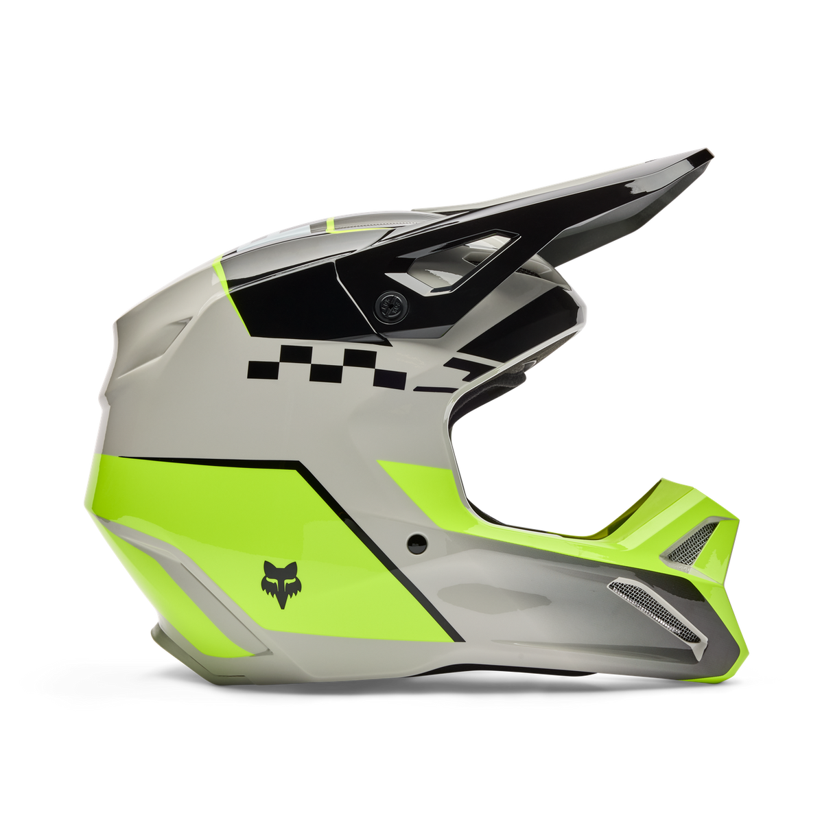 Youth V1 Collect Fullface Helm - Grey/Yellow