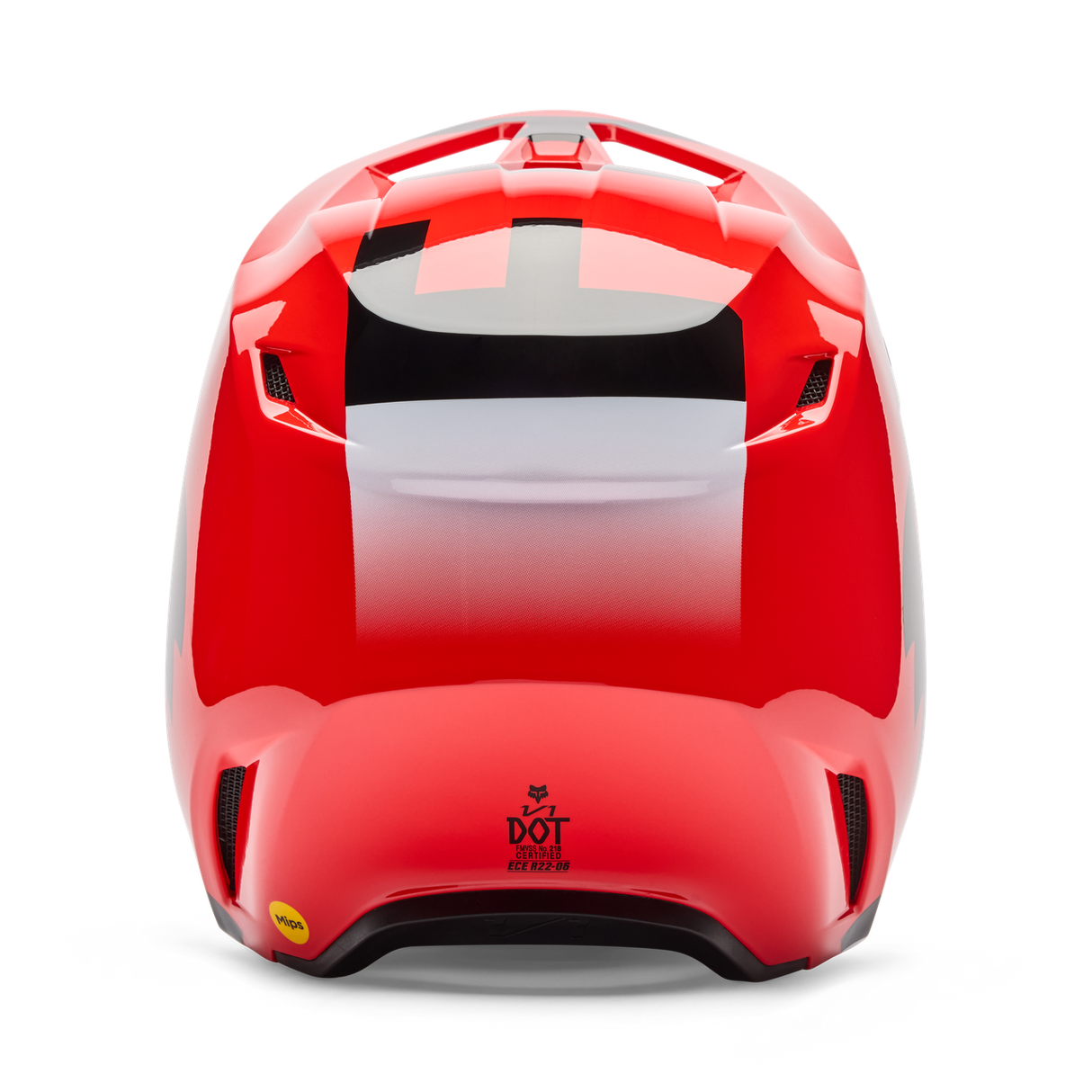 Youth V1 Shield Fullface Helm - Fluorescent Red