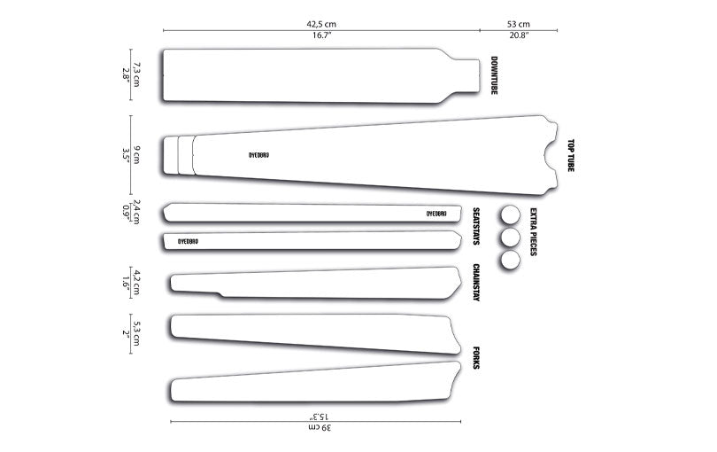 Gravel Rahmenschutzkit Clear - Black Gloss
