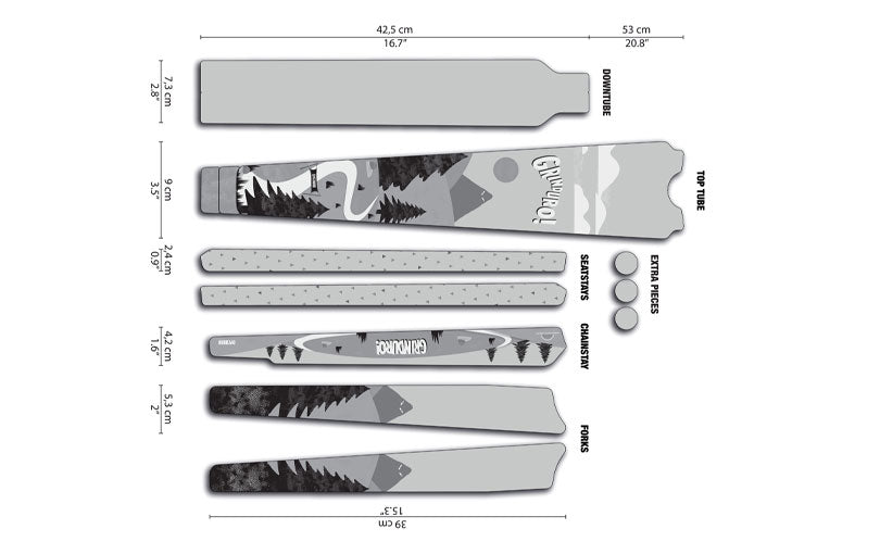 Gravel Rahmenschutzkit Grinduro - Black Matte