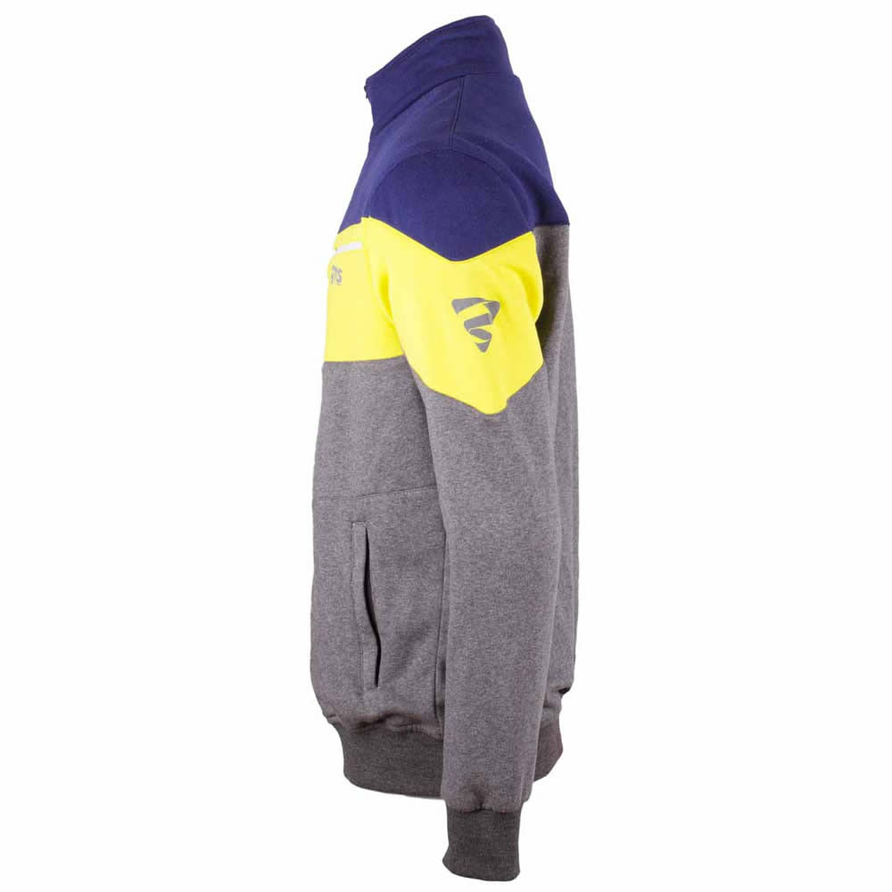 Sweatjacke LEO - dunkelblau-fluogelb-grau