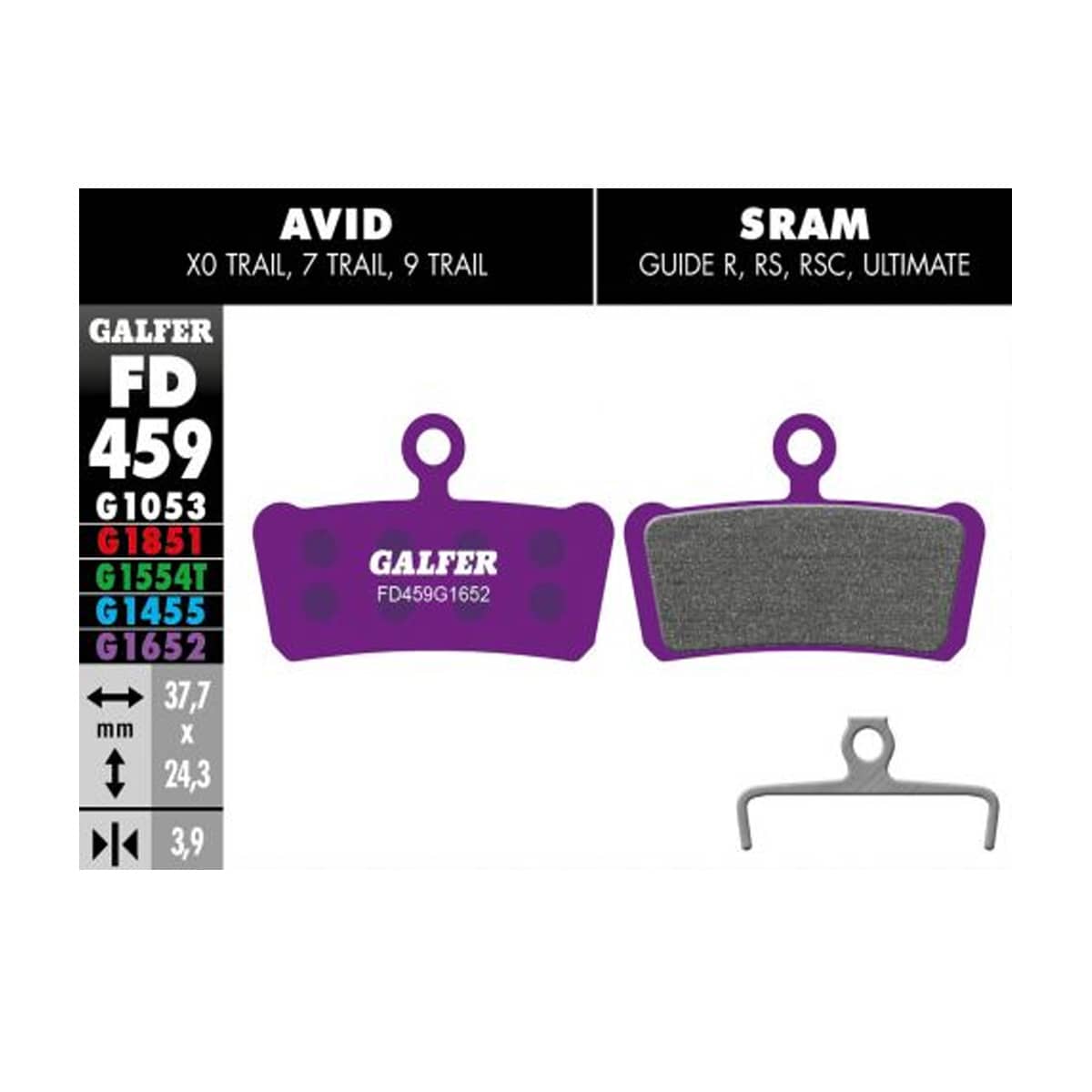 E-Bike Bremsbelag G1652 Avid Elixir - Violett