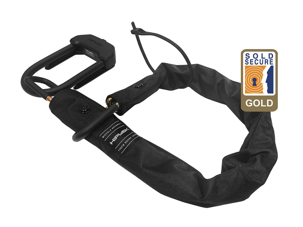 E-DX,10mm/110cm noose chain,incl 1x D-Lock/1x Z-Lok - all black