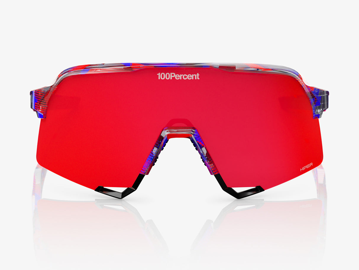 100% S3 FDJ - HiPER Fire Red Mirror Lens - Gloss Translucent Red/Blue
