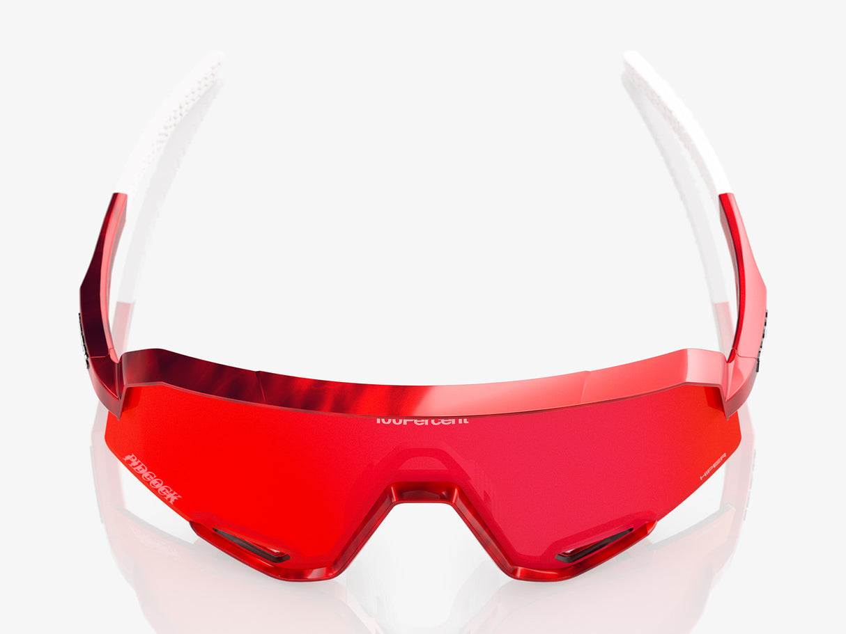 100% Slendale Pidcock - HiPER Red Mirror Lens - Gloss Red Holographic
