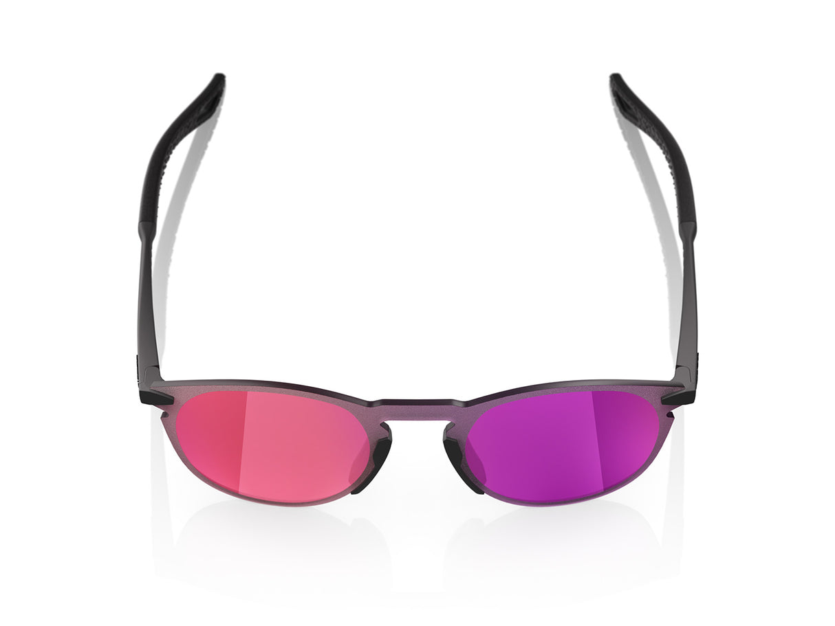 100% Legere Round - Mirror Lens - Soft Tact Black/Purple Mirror
