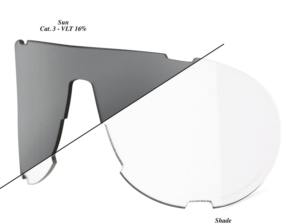 100% Westcraft - Photochromic Replacement Lens - Shield - clear smoke